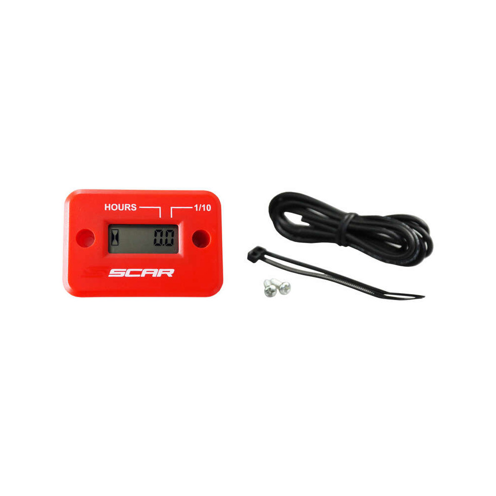 Compteur d'heures SCAR filaire avec Velcro rouge