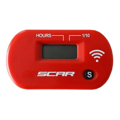 Compteur d'heures SCAR Sans-fil avec Velcro rouge