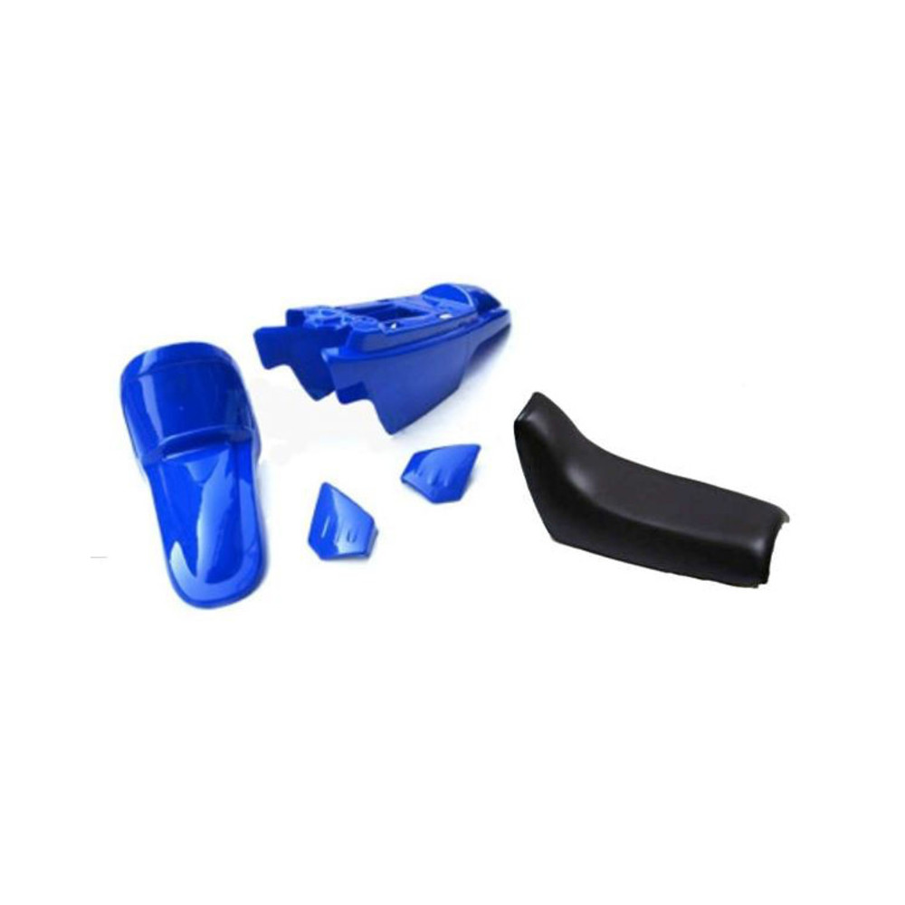 Kit plastique ART couleur origine bleu avec selle complète noire Yamaha PW50