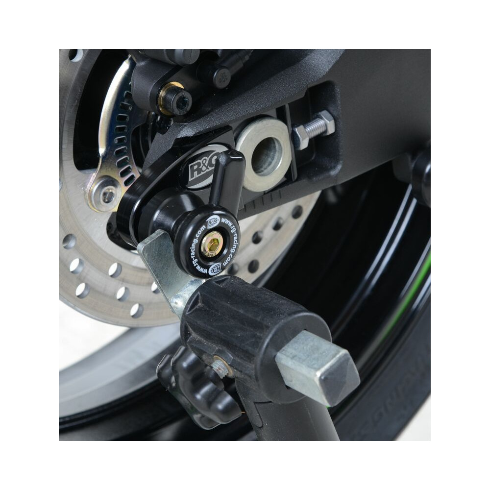 Pions de bras oscillant déportés R&G RACING avec platine noir Kawasaki ZX-10R