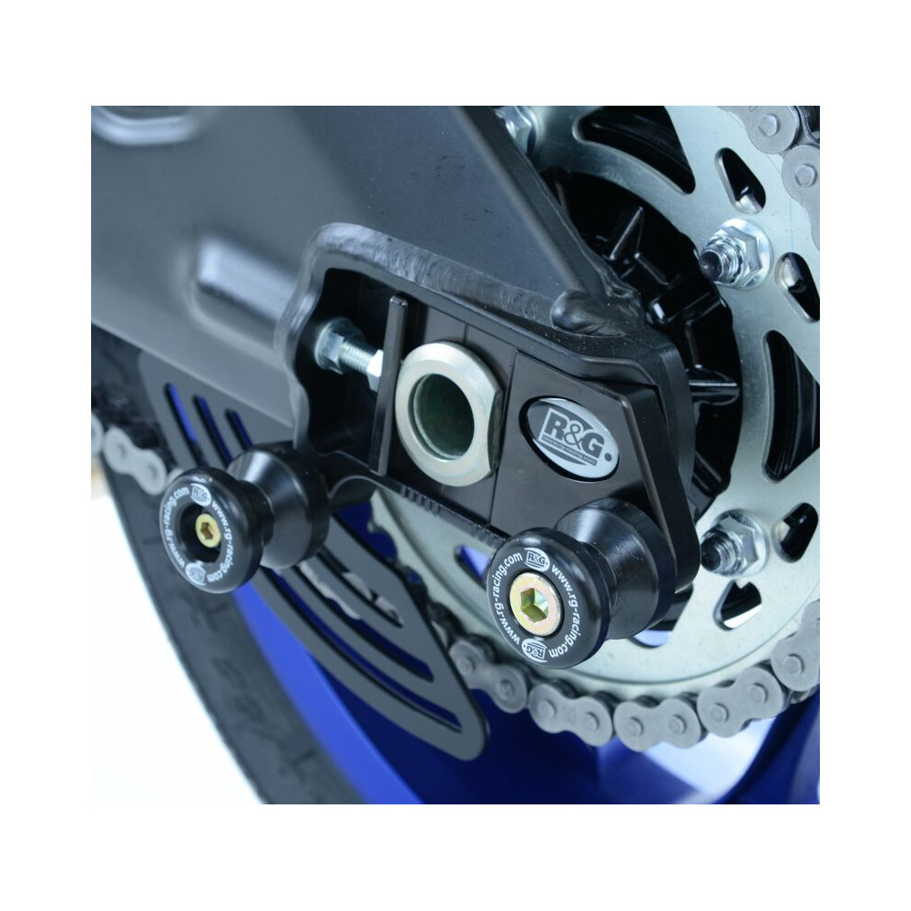 Pions de bras oscillant R&G RACING avec platine noir Yamaha YZF-R1