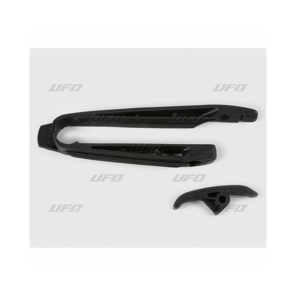 Kit patin de bras oscillant + patin de chaîne inférieur UFO noir KTM