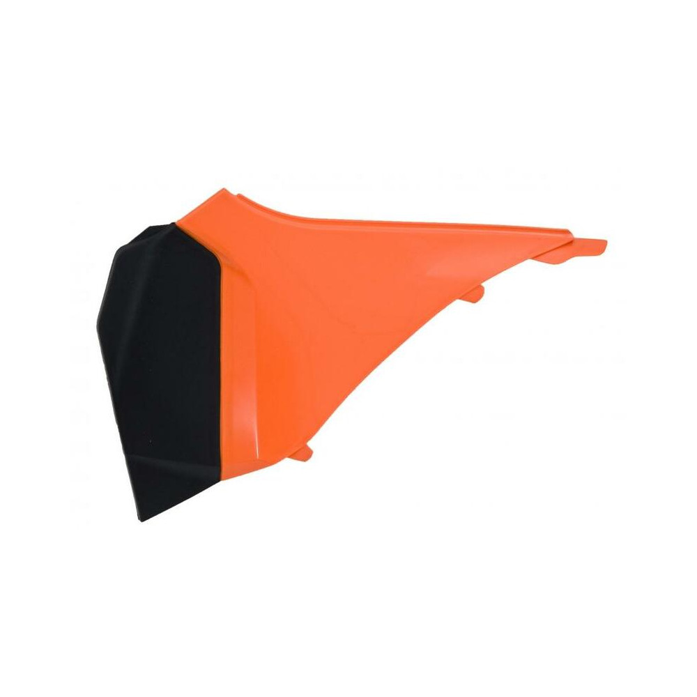 Cache boîte à air gauche RACETECH orange/noir KTM