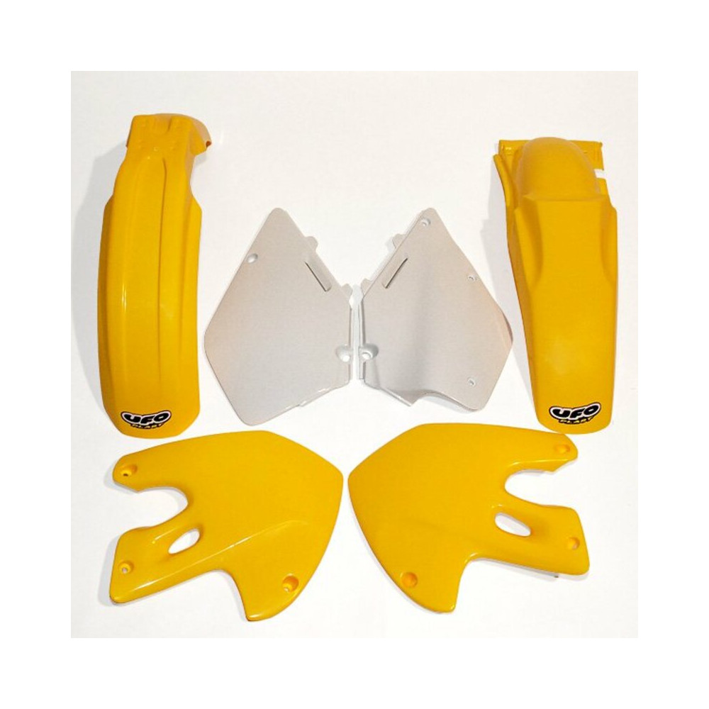 Kit plastique UFO couleur origine jaune/blanc Suzuki RM125/250