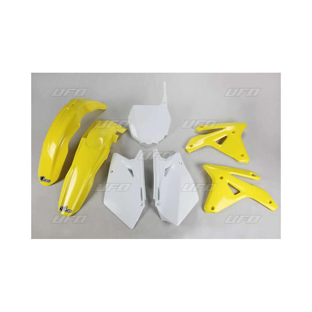 Kit plastique UFO couleur origine jaune/blanc Suzuki RM-Z450