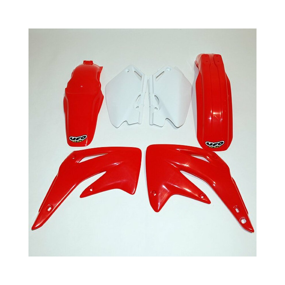 Kit plastique UFO couleur origine rouge/blanc Honda CR85R/RB