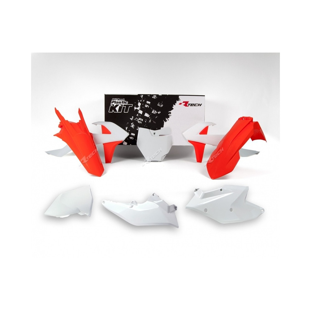 Kit plastique RACETECH Factory Edition orange/blanc KTM