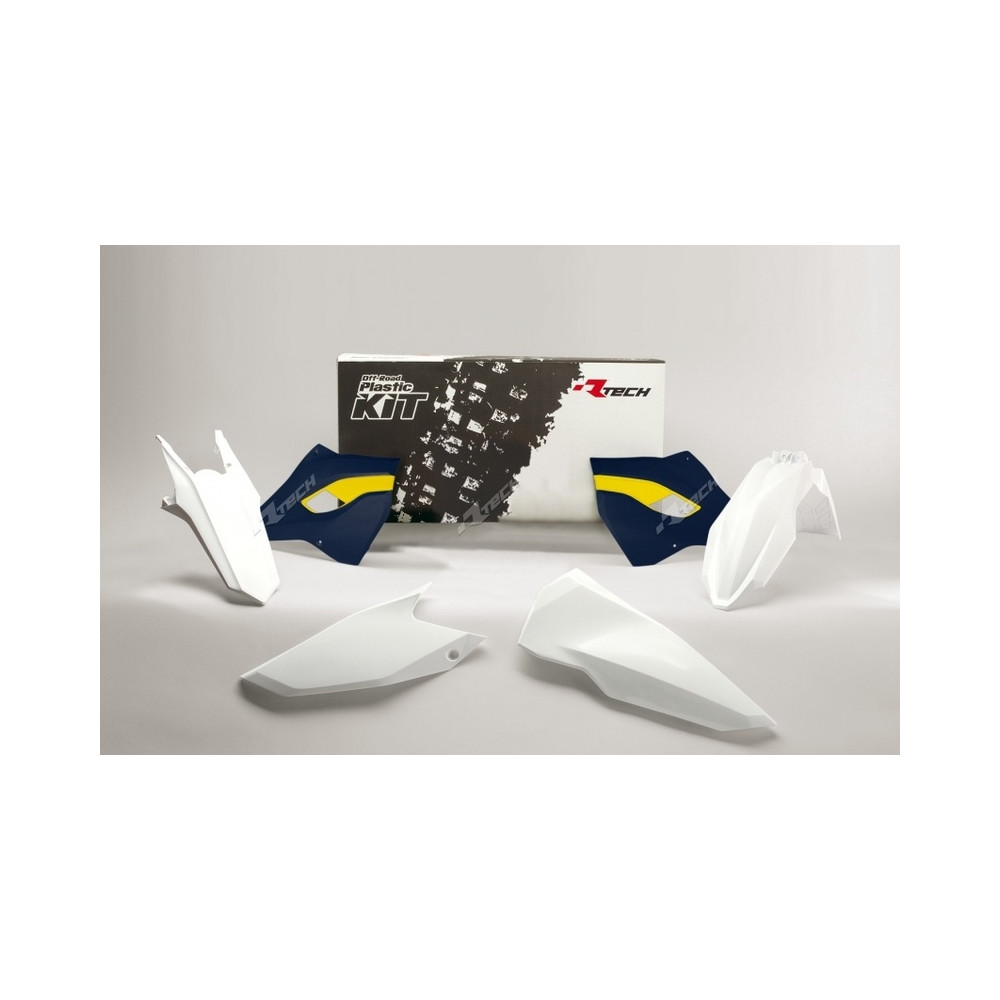 Kit plastique RACETECH couleur origine (2016) blanc/bleu/jaune Husqvarna