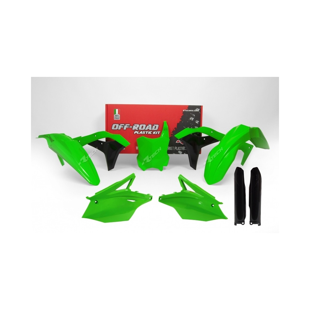 Kit plastique RACETECH vert fluo/noir Kawasaki KX250F