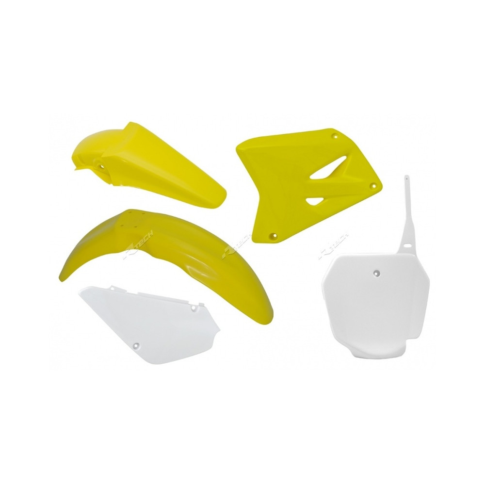 Kit plastique RACETECH couleur origine jaune/blanc Suzuki RM85