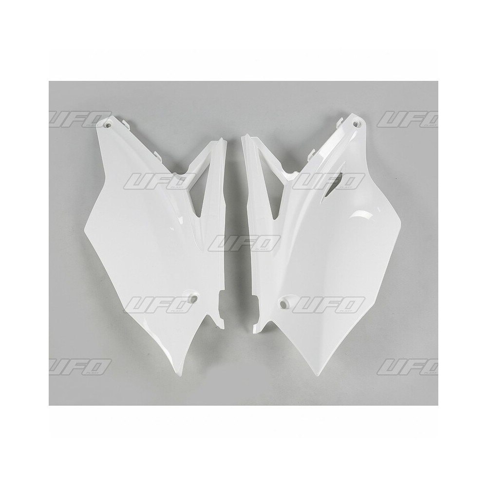 Plaques latérales UFO blanc Kawasaki KX450F