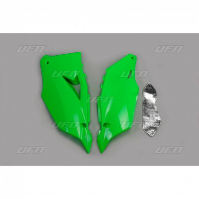 Plaques latérales UFO vert fluo Kawasaki KX450