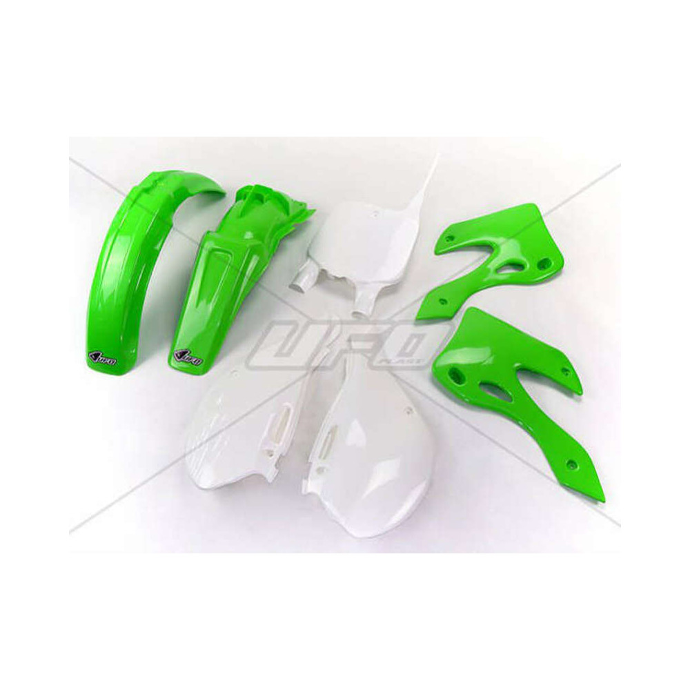 Kit plastique UFO couleur origine vert/blanc Kawasaki KX125/250