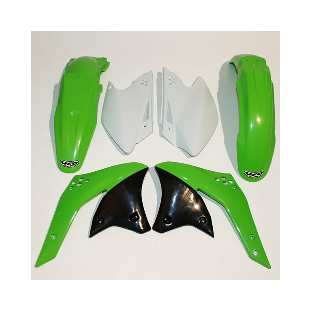 Kit plastique UFO couleur origine vert/blanc Kawasaki KX250F