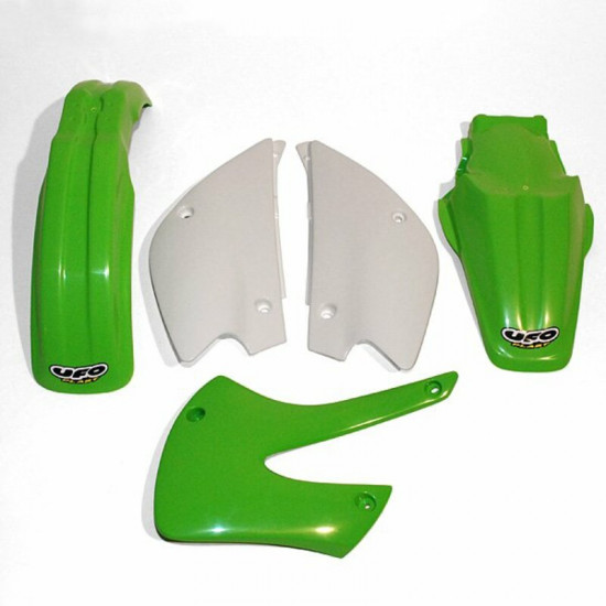 Kit plastique UFO couleur origine vert/blanc Kawasaki KX80