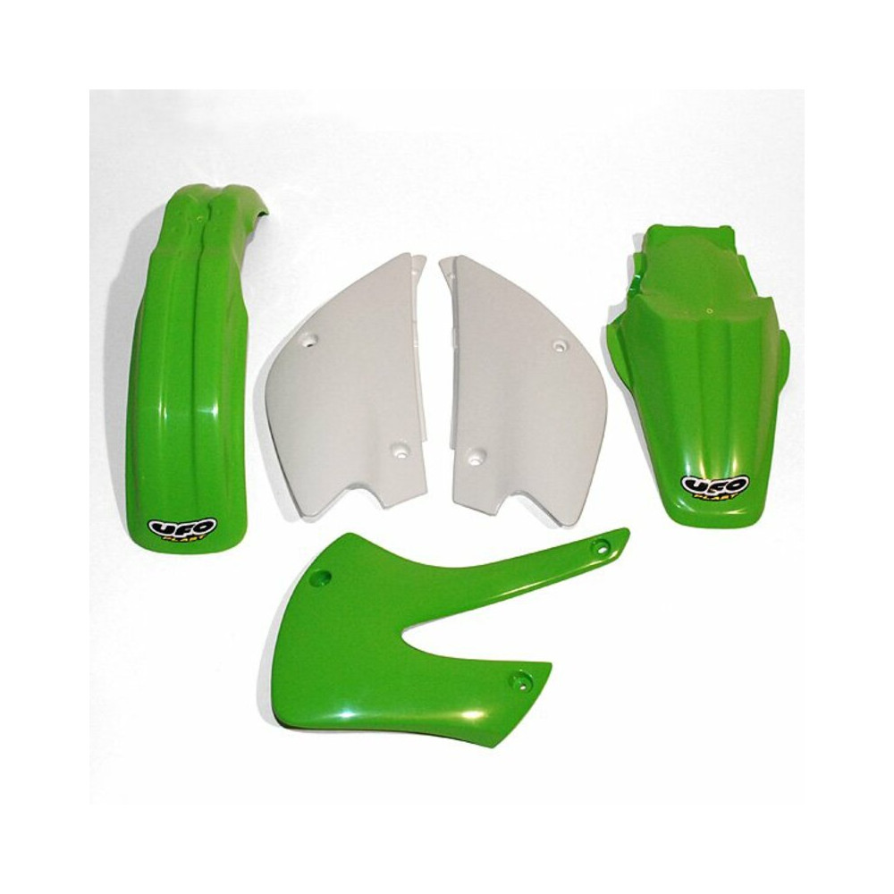 Kit plastique UFO couleur origine vert/blanc Kawasaki KX80