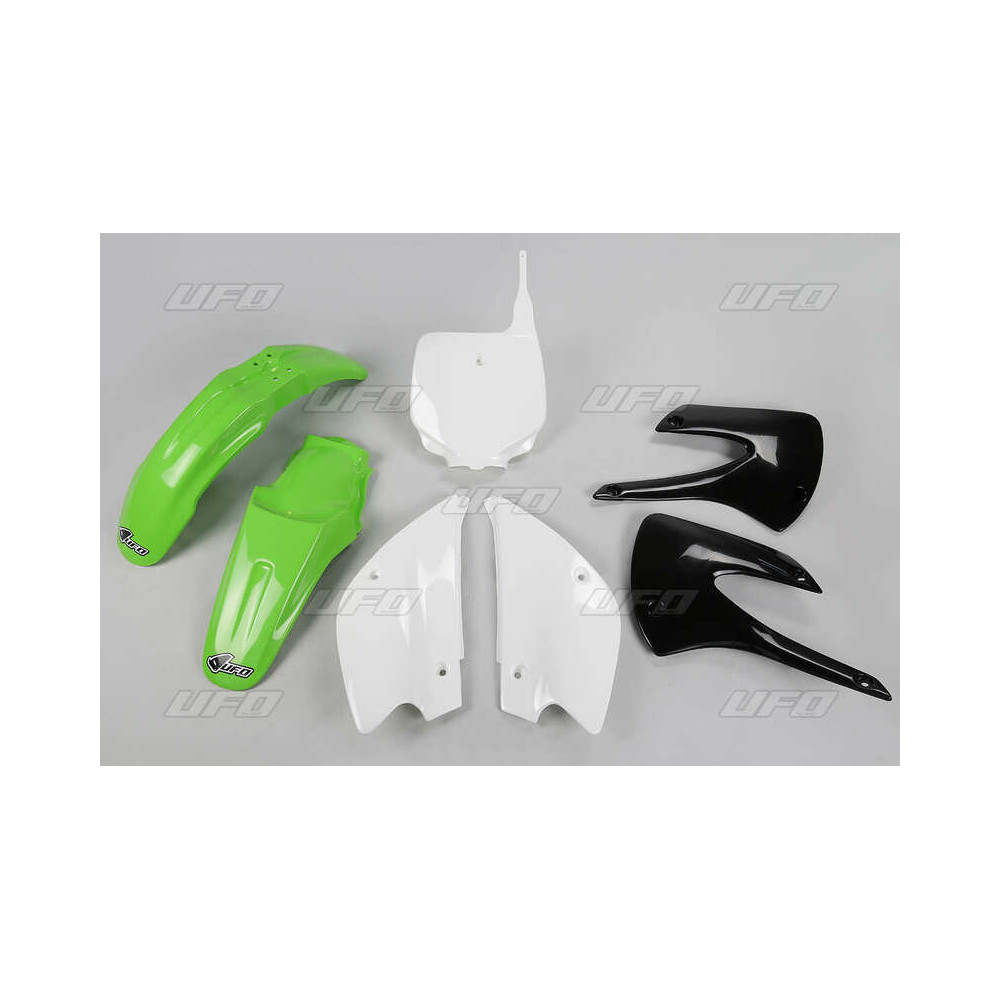 Kit plastique UFO couleur origine (2010) restylé vert/noir/blanc Kawasaki KX85