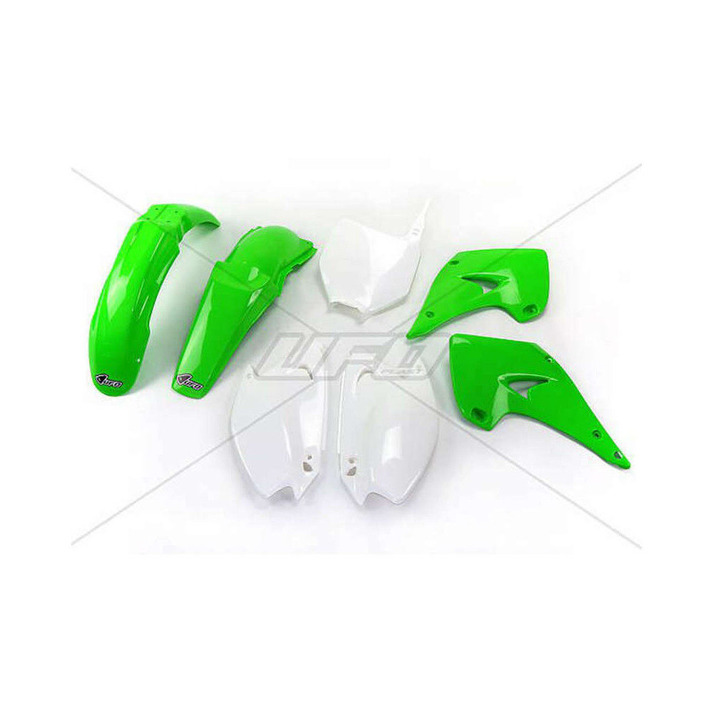 Kit plastique UFO couleur origine vert/blanc Kawasaki KX125/250