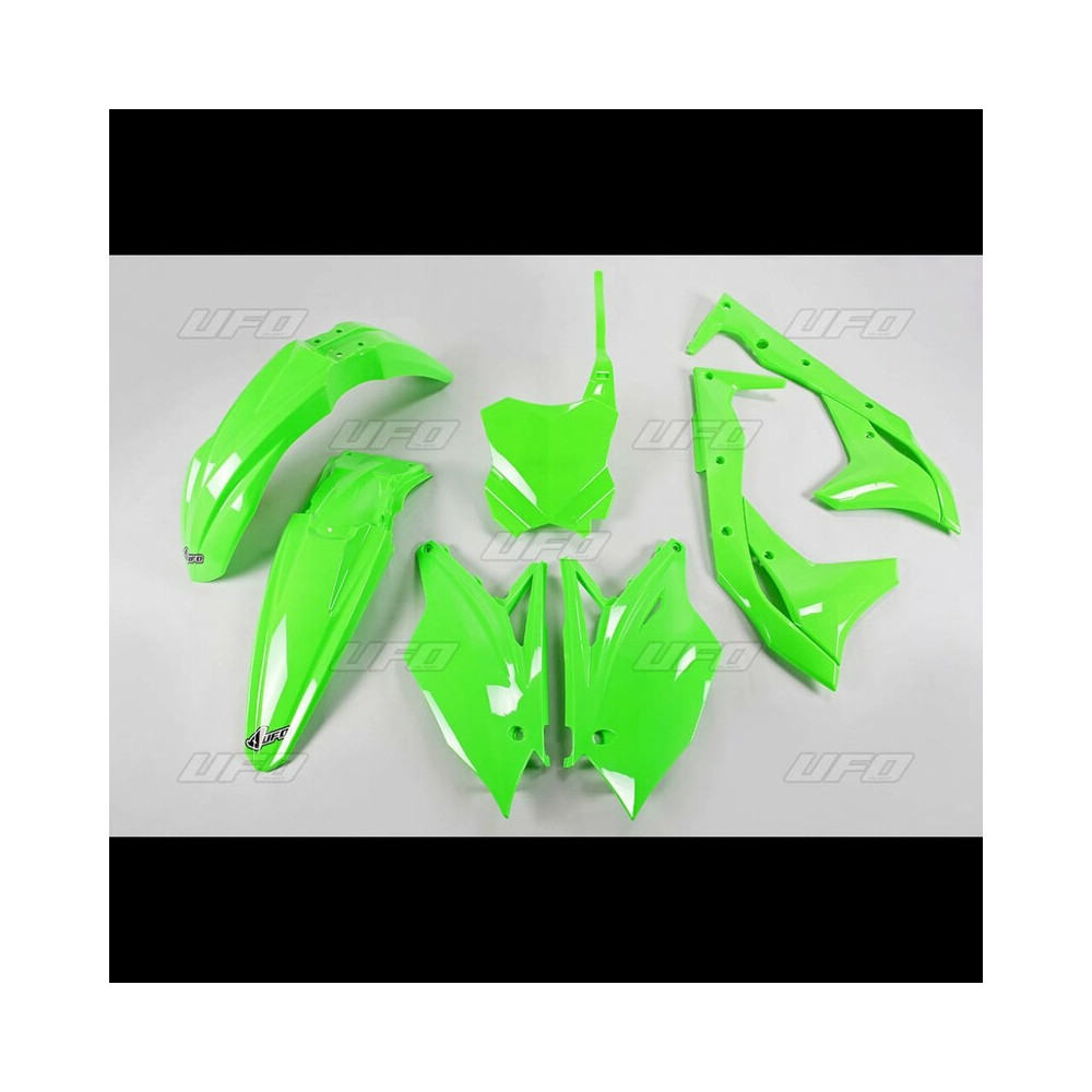 Kit plastique UFO vert fluo Kawasaki KX250F