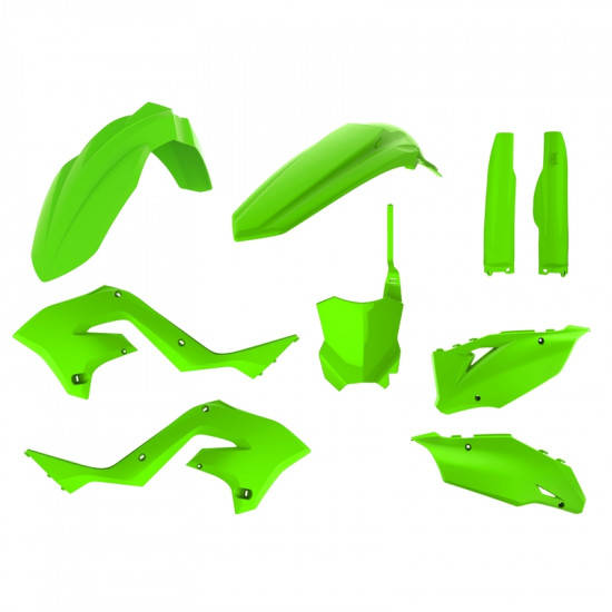 Kit plastiques POLISPORT Restylé vert citron Kawasaki KX125/250