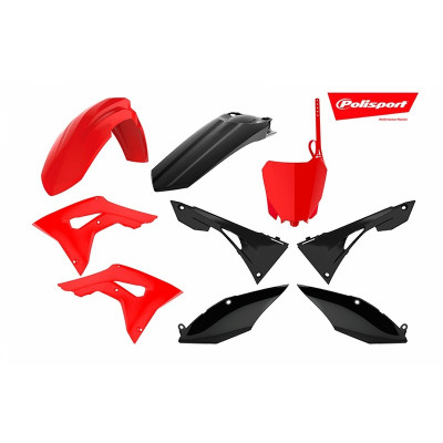 Kit plastiques POLISPORT rouge/noir Honda CRF250/450R