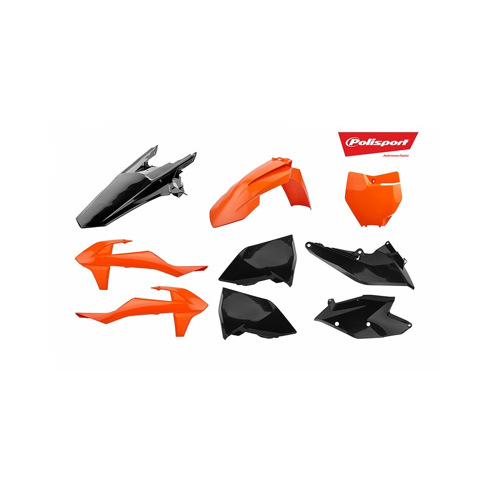 Kit plastiques POLISPORT orange/noir KTM SX/SX-F