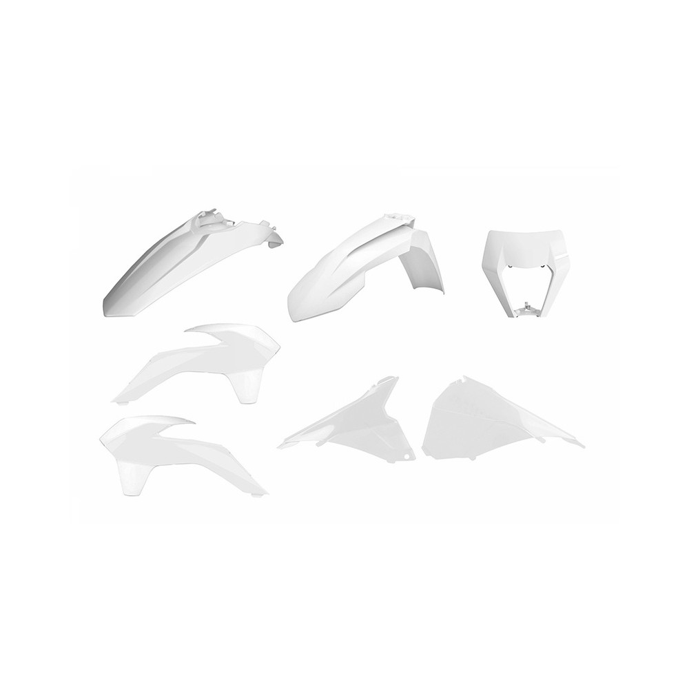 Kit plastique POLISPORT Enduro Restyle blanc KTM EXC/EXC-F