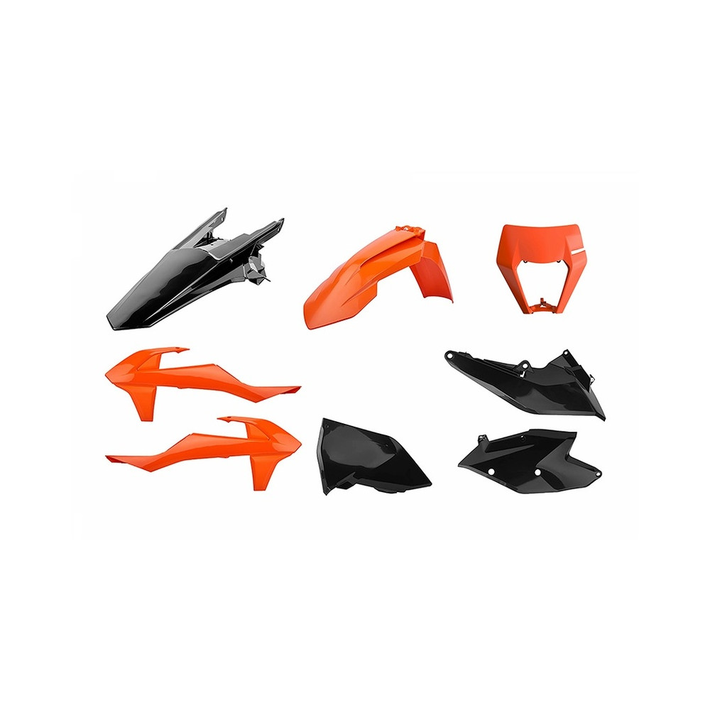 Kit plastique POLISPORT Enduro orange/noir KTM EXC/EXC-F