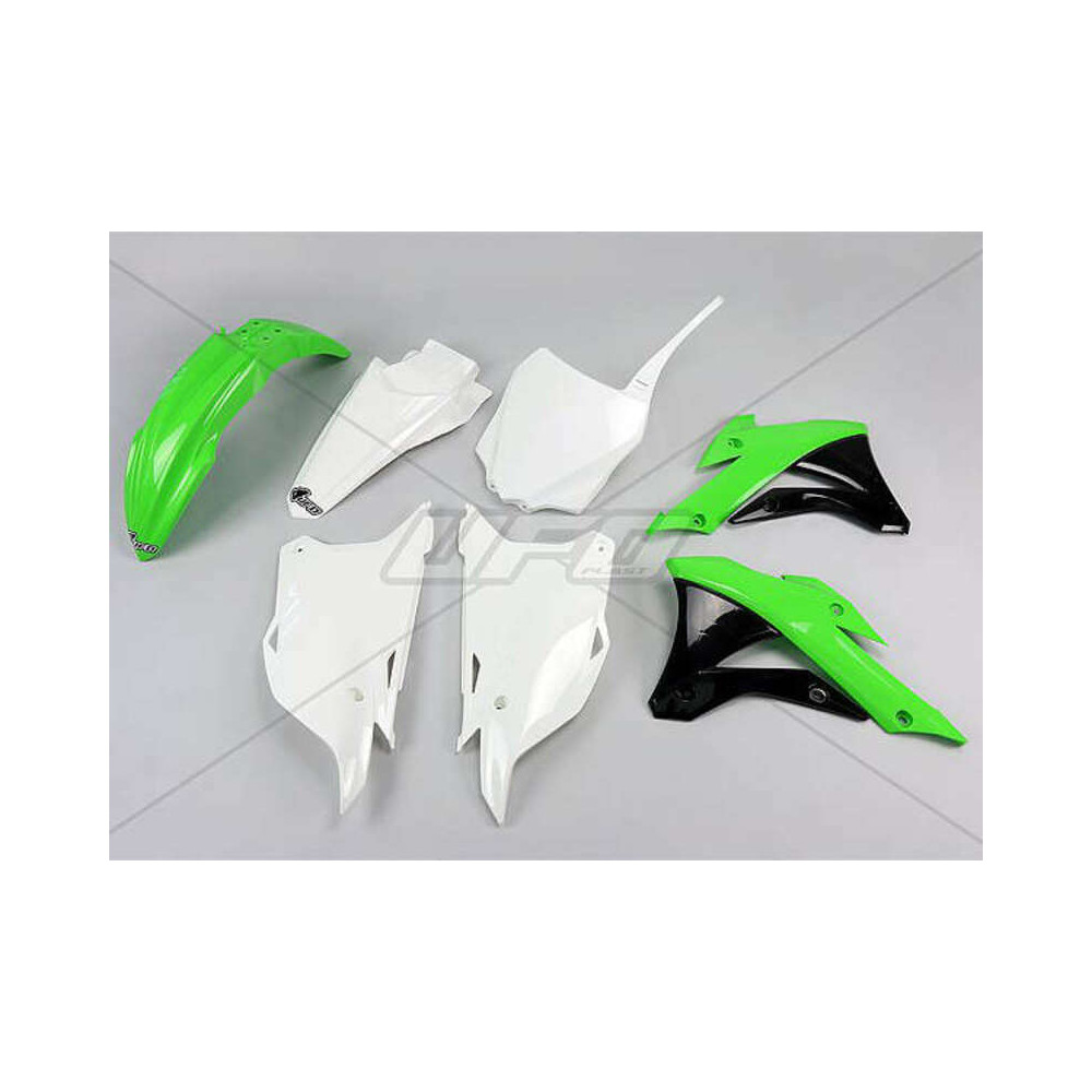 Kit plastique UFO couleur origine (2014) vert/blanc/noir Kawasaki KX85