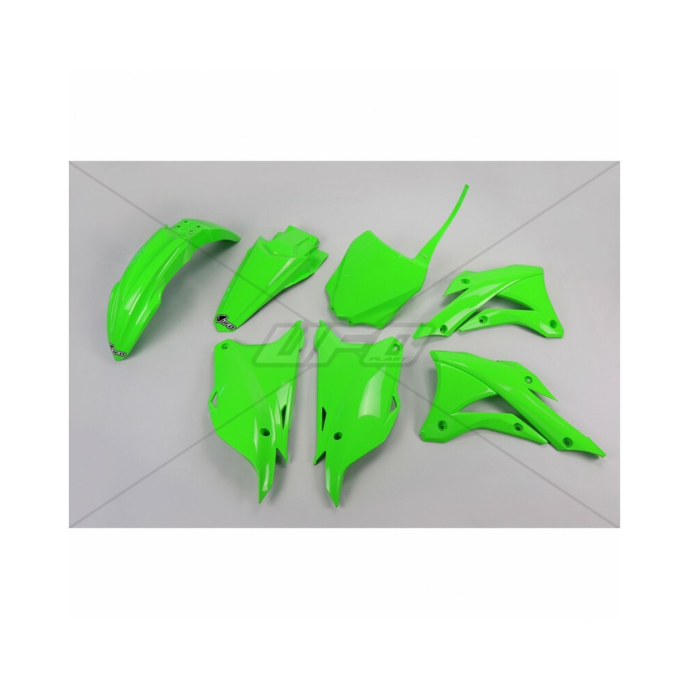 Kit plastique UFO vert fluo Kawasaki KX85