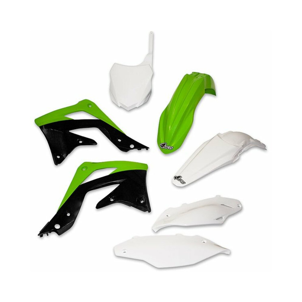 Kit plastique UFO couleur origine vert/blanc/noir Kawasaki KX450F