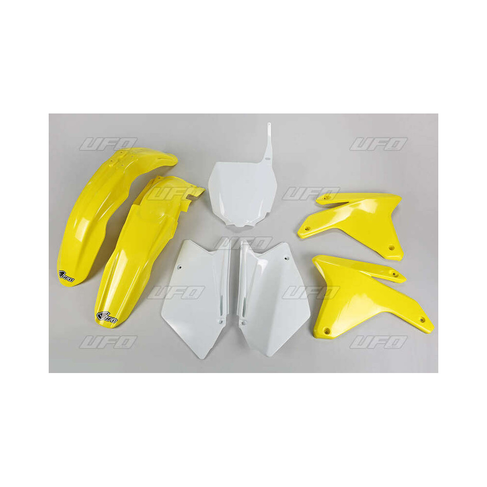 Kit plastique UFO couleur origine jaune/blanc Suzuki RM-Z450