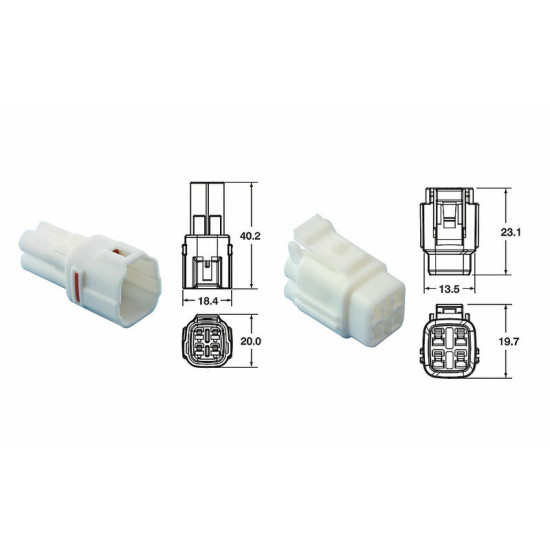 Jeu de connectiques 4 voies série 090 SMTO BIHR type origine Ø0,58mm²/1,25mm² - 5 jeux complets