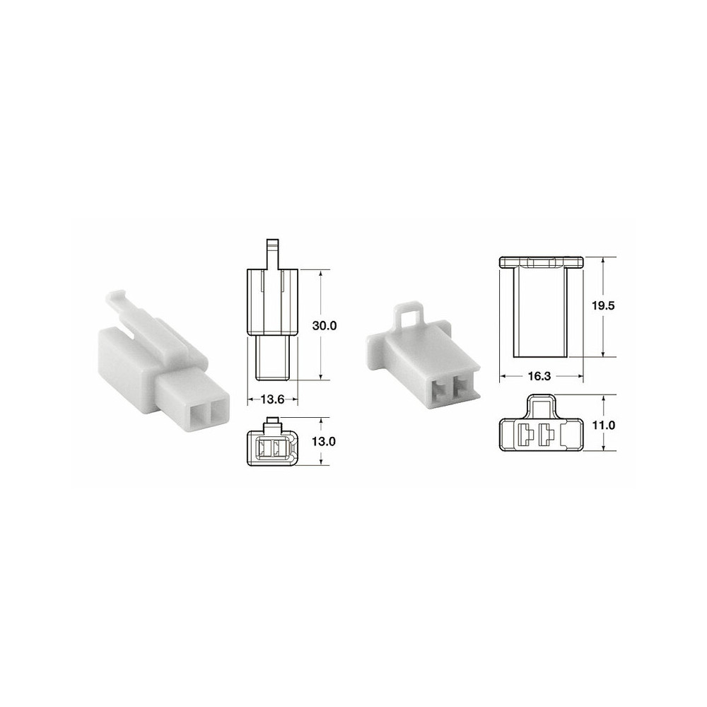 Jeu de connectiques 2 voies 110 ML BIHR type origine Ø0,5mm²/0,85mm² - 5 jeux complets