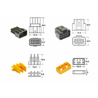 Jeu de connectiques 8 voies Série 090 FRKW BIHR type origine - 5 jeux complets