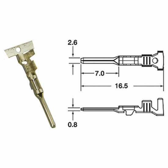 Cosse mâle générique BIHR Ø0,85mm²/1,25mm²