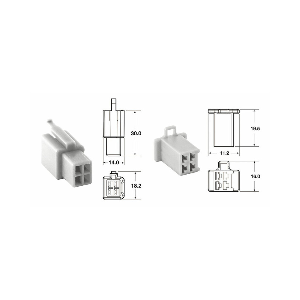 Jeu de connectiques 4 voies 110 ML BIHR type origine Ø0,5mm²/0,85mm² - 5 jeux complets