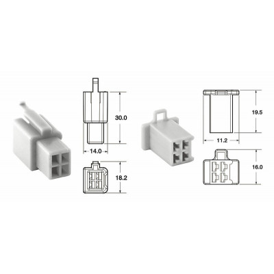 Jeu de connectiques 4 voies 110 ML BIHR type origine Ø0,5mm²/0,85mm² - 5 jeux complets