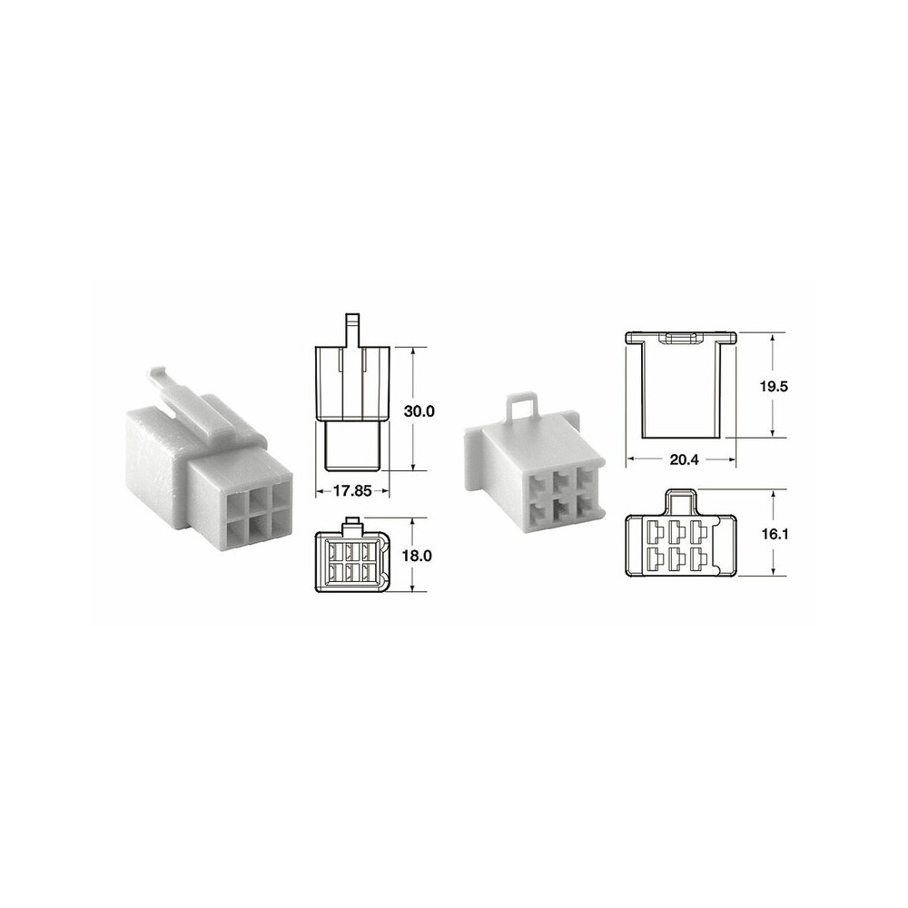 Jeu de connectiques 6 voies 110 ML BIHR type origine Ø0,5mm²/0,85mm² - 5 jeux complets