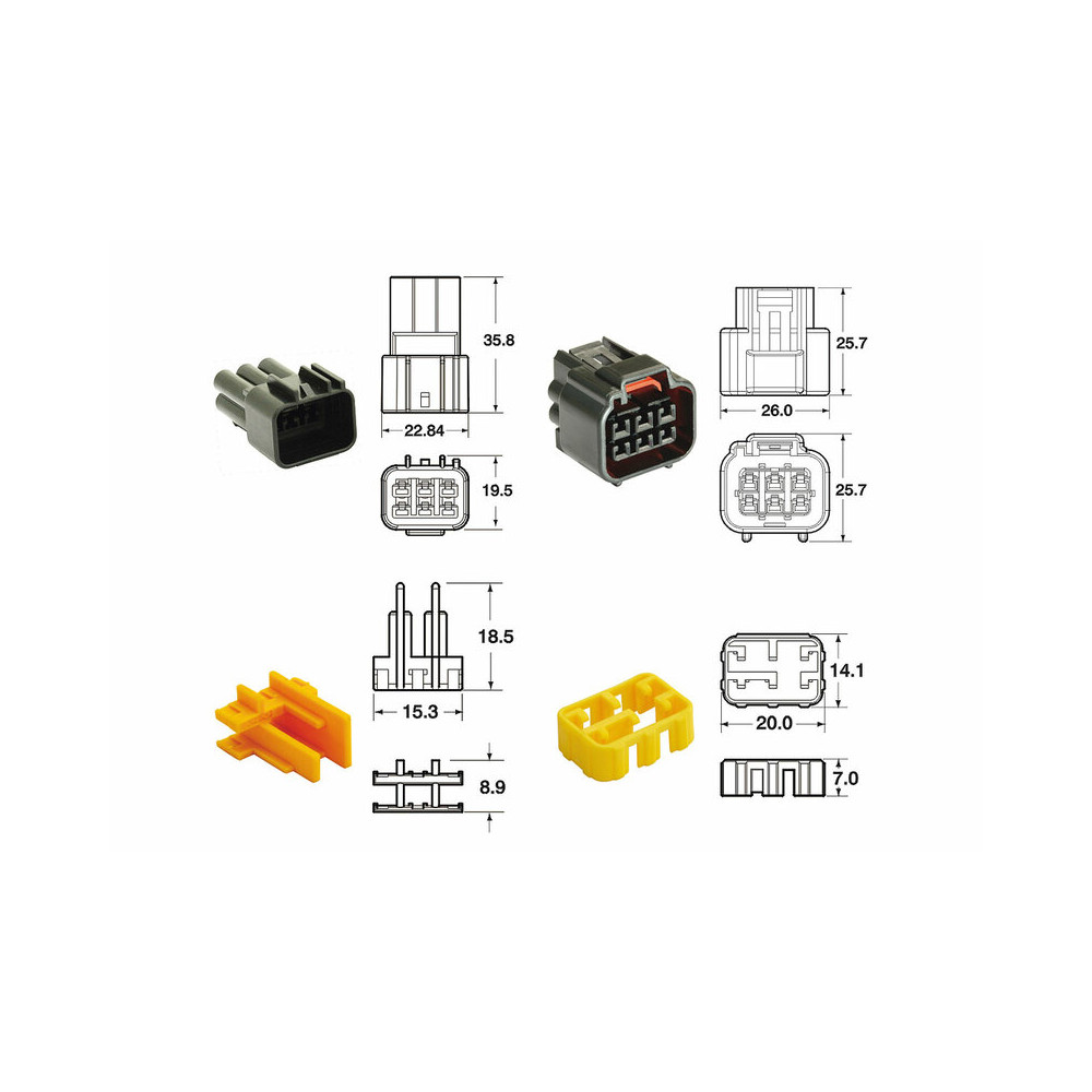 Jeu de connectiques 6 voies Série 090 FRKW BIHR type origine - 5 jeux complets