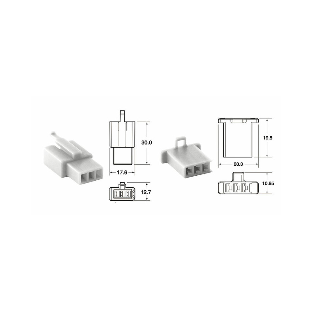 Jeu de connectiques 3 voies 110 ML BIHR type origine Ø0,5mm²/0,85mm² - 5 jeux complets