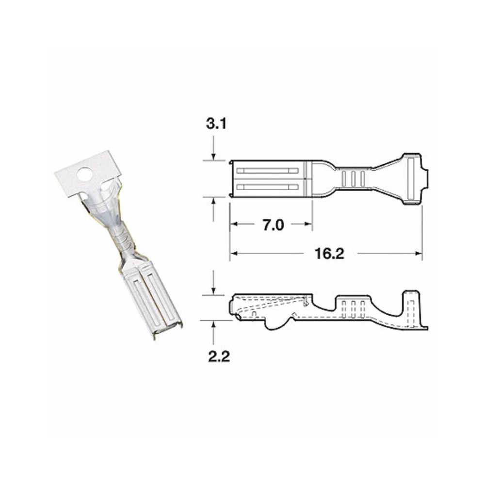 Cosse femelle série 090 FRKW BIHR Ø0,5mm²/0,85mm²