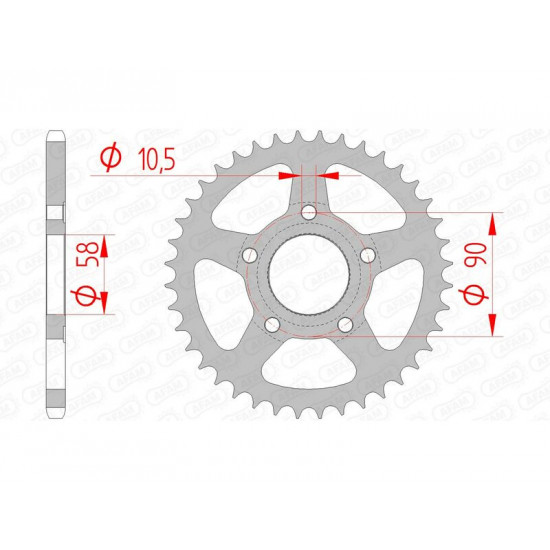 Couronne AFAM acier standard 10215 - 520