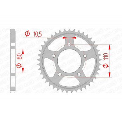 Couronne AFAM acier standard 10504 - 525