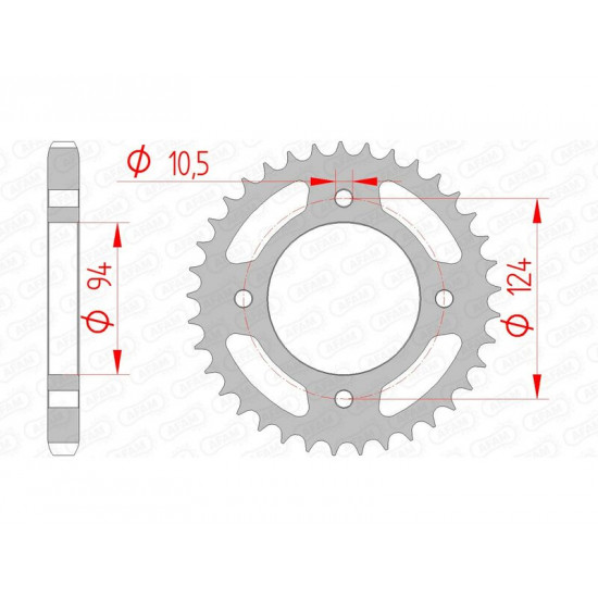 Couronne AFAM acier standard 10505 - 530