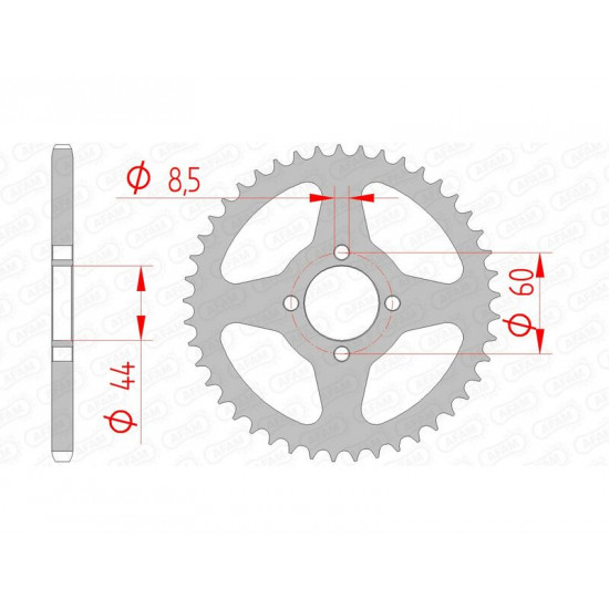 Couronne AFAM acier standard 12100 - 420