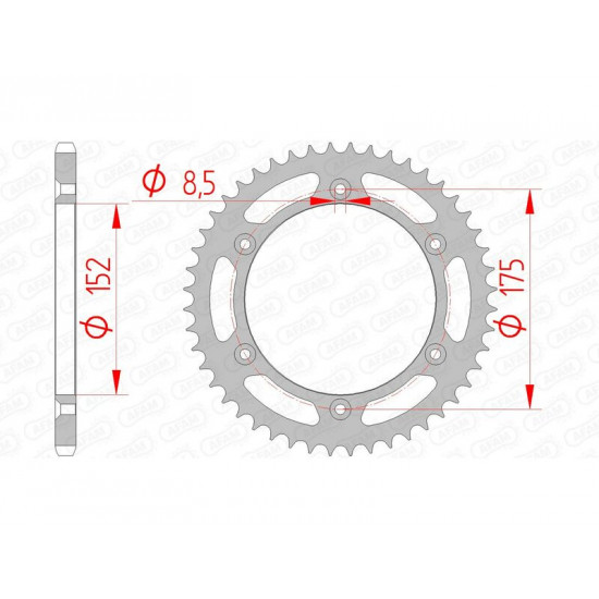 Couronne AFAM acier standard 12508 - 520