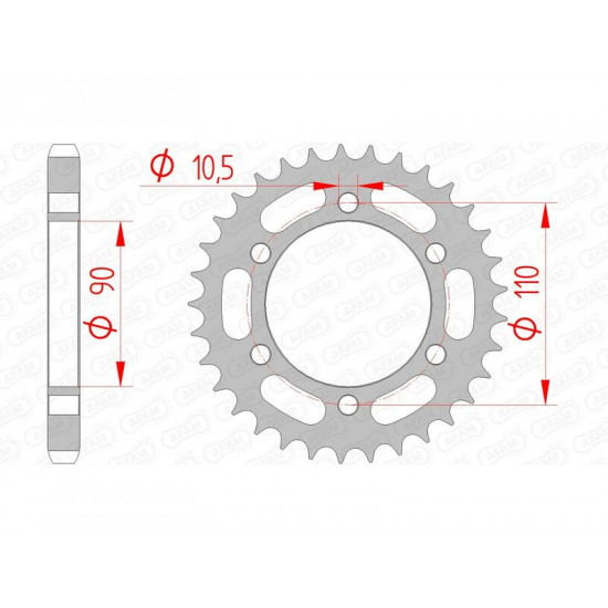 Couronne AFAM acier standard 12600 - 530