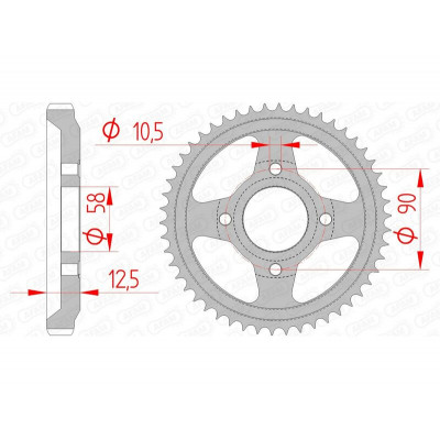 Couronne AFAM acier standard 10216 - 428