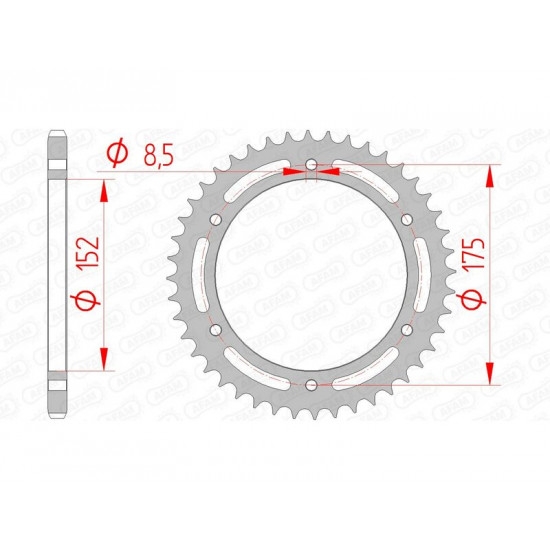 Couronne AFAM acier standard 12301 - 520